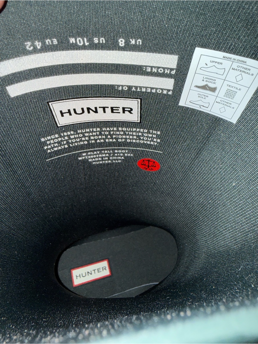 NIB Hunter Women’s Play Tall Rain Boot Size 10 Medium - Picture 5 of 7